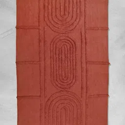 Art Avenue Red Self Design Cotton Rectangular Carpet image 2