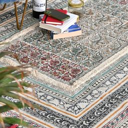 Art Avenue Cream & Red Ethnic Motifs Printed & Embossed Cotton Rectangular Carpet image 2