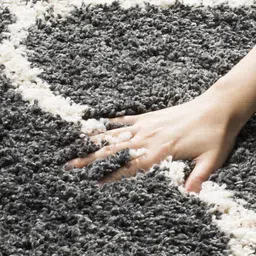 IMRA CARPET Grey Geometric Handmade Polyester Carpet image 2