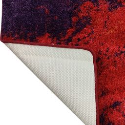 BIANCA Red Abstract Design Anti-Skid Soft Rectangular Shaggy Carpet image 3