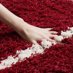 IMRA CARPET Red Geometric Handmade Polypropylene Carpet image 3
