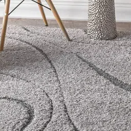 IMRA CARPET Grey Geometric Polyester Carpet image 3