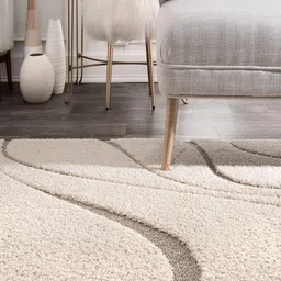 IMRA CARPET Grey Abstract Hand-Tufted Polyester Carpet image 3