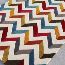 IMRA CARPET Red Geometric Handmade Polyester Carpet image 3