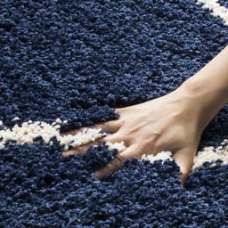 IMRA CARPET Navy Blue Abstract Handmade Polyester Carpet image 3