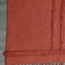 Art Avenue Red Self Design Cotton Rectangular Carpet image 4