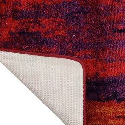 BIANCA Red & Purple Patterned Soft-Fluffy Area-Rug Carpet With Non-Slip Rubber Backing image 4