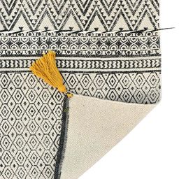 Art Avenue White & Black Printed Cotton Traditional Rectangular Carpet image 4