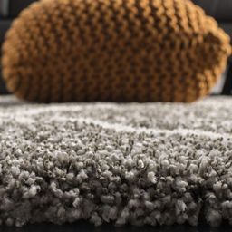 IMRA CARPET Cream-Coloured Geometric No Shredding Polyester Carpet image 5