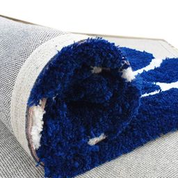 IMRA CARPET Blue & White Abstract Shaggy Rectangle Carpet image 4