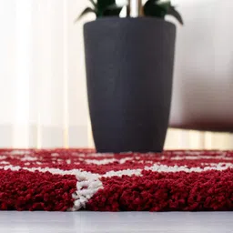 IMRA CARPET Red Abstract Handmade Polyester Carpet image 5
