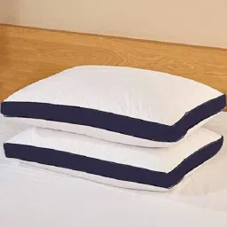 Colored Piping Gusseted Pillow Microfibre Solid Sleeping Pillow Pack of 2-image-6