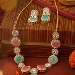 AMI Gold-Plated Studded Jewellery Set image 1