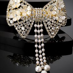 PANASH Gold Plated Embellished French Barrette-21