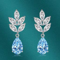 Designs & You Silver-Plated Cubic Zirconia-Studded Teardrop Shaped Drop Earrings image 1