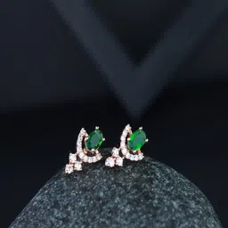 I Jewels Rose Gold-Plated Contemporary Studs Earrings-14
