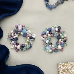 EVERSTYLISH Artificial Beaded Circular Shaped Enamelled Studs-image-31