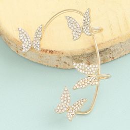 SOHI Gold-Plated Contemporary Ear Cuff Earrings-15