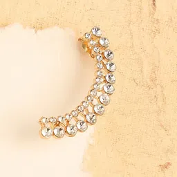 SOHI Gold-Plated Contemporary Ear Cuff Earrings-18