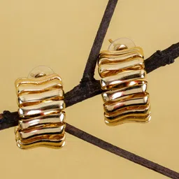 Jewelz Gold-Plated Contemporary Half Hoop Earrings-image-72
