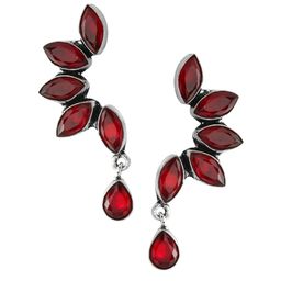 EL REGALO Red & Silver-Plated Geometric Ear Cuff Earrings-picture-20