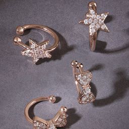 Zaveri Pearls Set of 2 Rose Gold Contemporary Studs Earrings-image-14