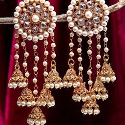 ZENEME Gold-Plated Circular Drop Earrings-41