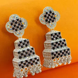 PRIVIU Stone-Studded Classic Jhumkas-36