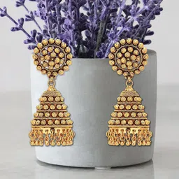 Adwitiya Collection Gold-Plated Classic Jhumkas-picture-35