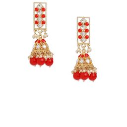 Anouk Brass-Plated Beaded Floral Jhumkas-image-33