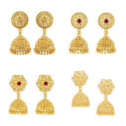 Vighnaharta Set Of 4 Gold-Plated Dome-Shaped Jhumkas-image-12