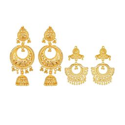 Vighnaharta Gold-Toned Floral Jhumkas Earrings-image-68