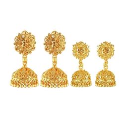 Vighnaharta Set Of 2 Gold-Plated Floral Jhumkas Earrings-13