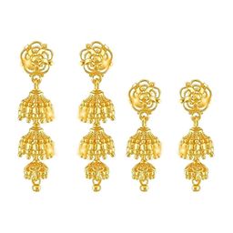 Vighnaharta Gold-Toned Floral Jhumkas Earrings-image-81