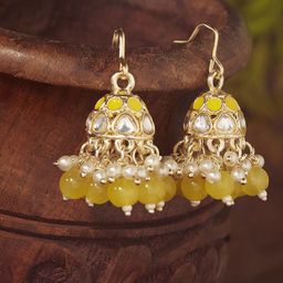 Priyaasi Gold Plated Pearls Dome Shape Jhumkas-38