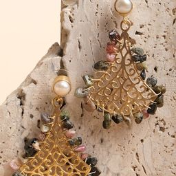 XPNSV Artificial Beads Studded Drop Earrings-17
