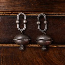 VENI Silver-Plated Contemporary Oxidised Jhumkas-27