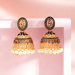 Rubans Gold-Plated Contemporary Jhumkas-71