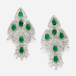 DressBerry Rhodium-Plated Drop Earrings-image-15