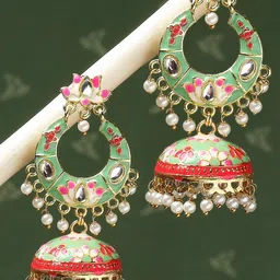 OOMPH Dome Shaped Meenakari Jhumkas-35