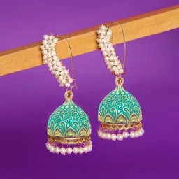 OOMPH Gold-Plated Artificial Beaded Dome Shaped Jhumkas-62