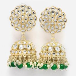 Anouk Gold-Plated Dome Shaped Jhumkas-image-25