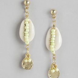 RICHEERA Gold-Plated Quirky Artificial Beads Drop Earrings-54