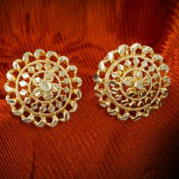 MEENAZ Gold-Plated Floral Studs Earrings-19