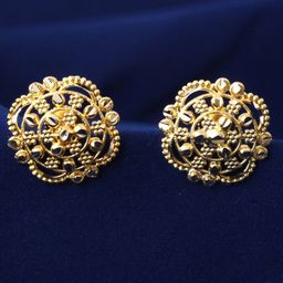 MEENAZ Gold-Plated Floral Studs Earrings-16