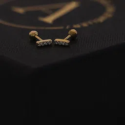 Anushka Jain Jewellery 925 Sterling Silver Gold-Plated CZ Studded Classic Studs-image-83