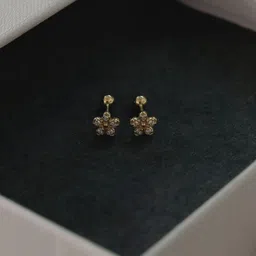 Anushka Jain Jewellery 925 Sterling Silver Gold-Plated CZ Studded Classic Studs-image-39