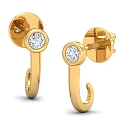 KUBERBOX Siloni 18KT Diamond Studded Gold Earrings-1.42 gm-image-55