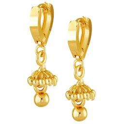 Vighnaharta Gold-Toned Floral Half Hoop Earrings-49
