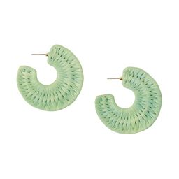Accessorize Circular Raffia Wrap Half Hoop Earrings-image-83